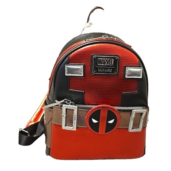 Marvel Deadpool Cosplay Mini Backpack Metallic Red Loungefly Polybag Brand New - Picture 14 of 14